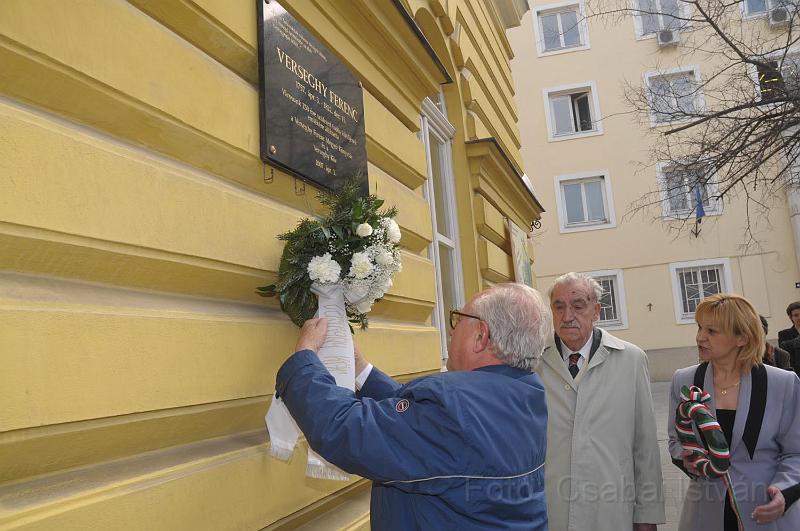 003.JPG - A megemlékezés virágait a Verseghy Kör nevében dr Király Ferenc, az egyesület elnöke helyezte el. A megyei könyvtárat Dankóné Szabó Edit és Szurmay Ernő képviselte.